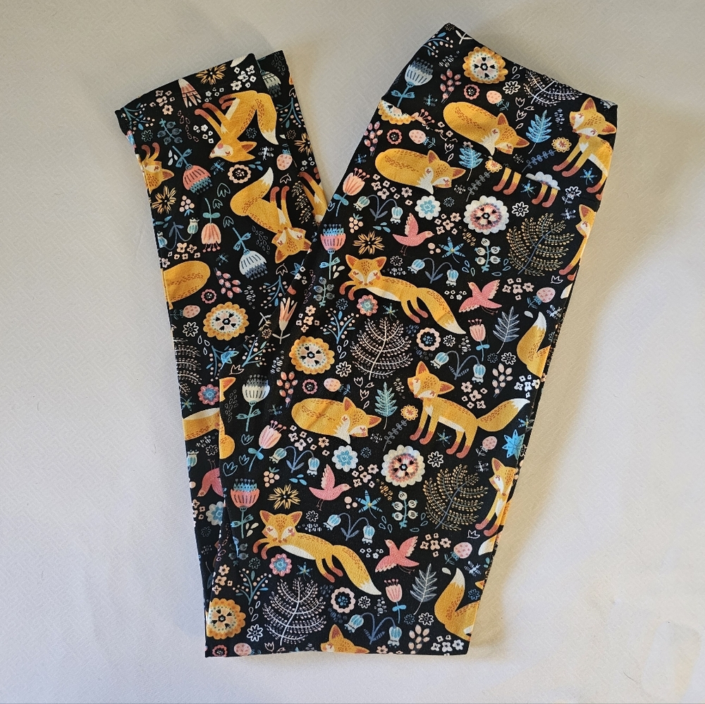 Fabulegs Spring Fox Floral Leggings M
